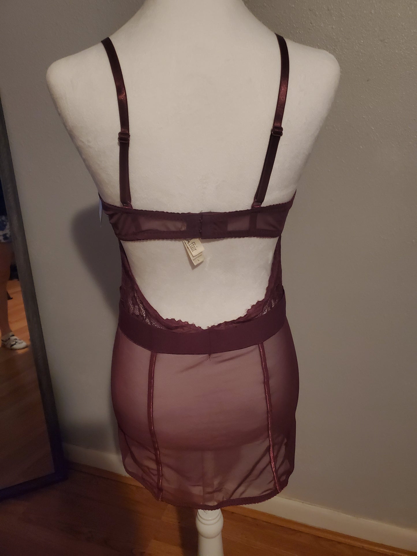 Maroon One Piece Lingerie 2I