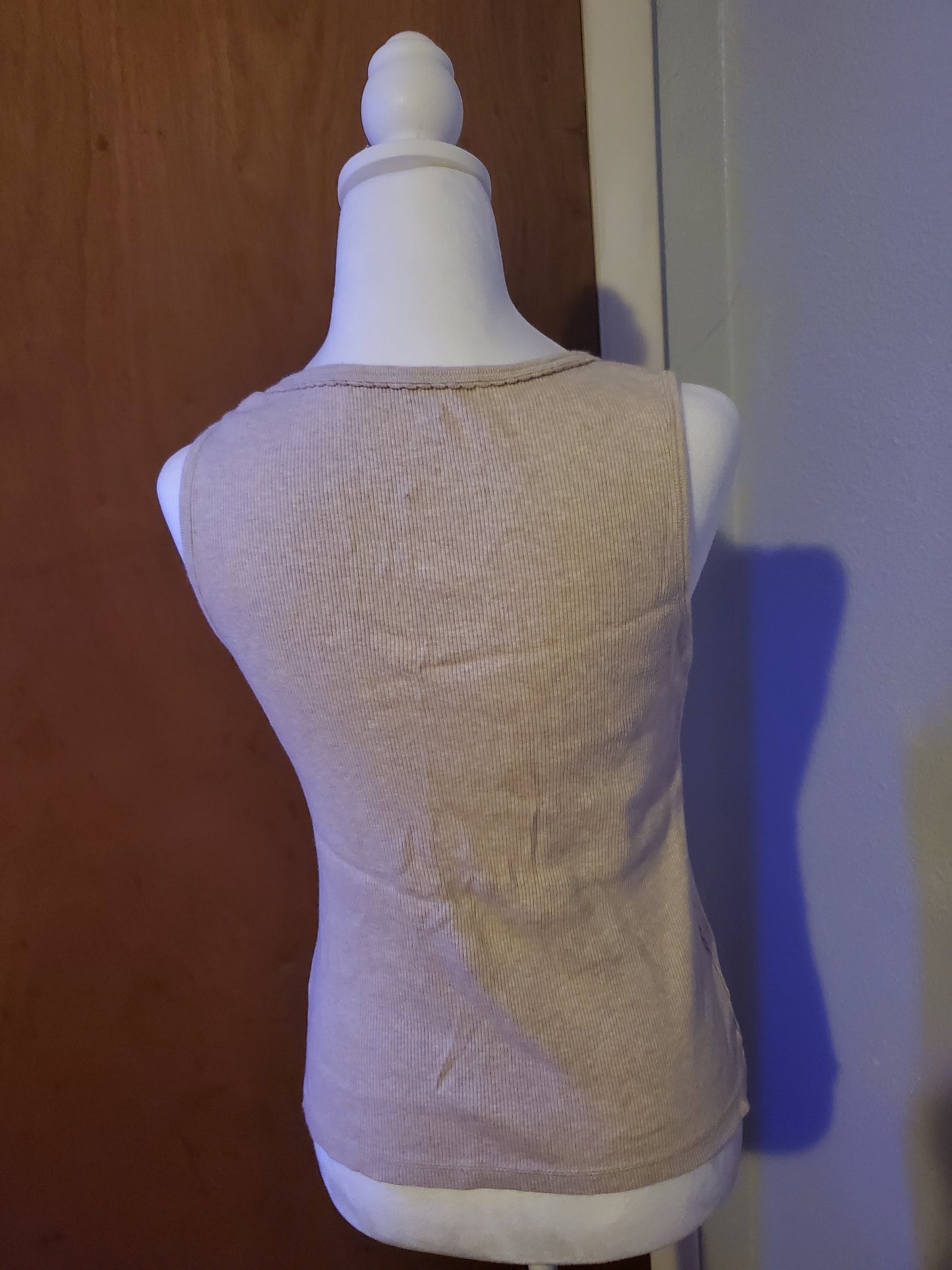 Beige Ribbed Tank Top 41A