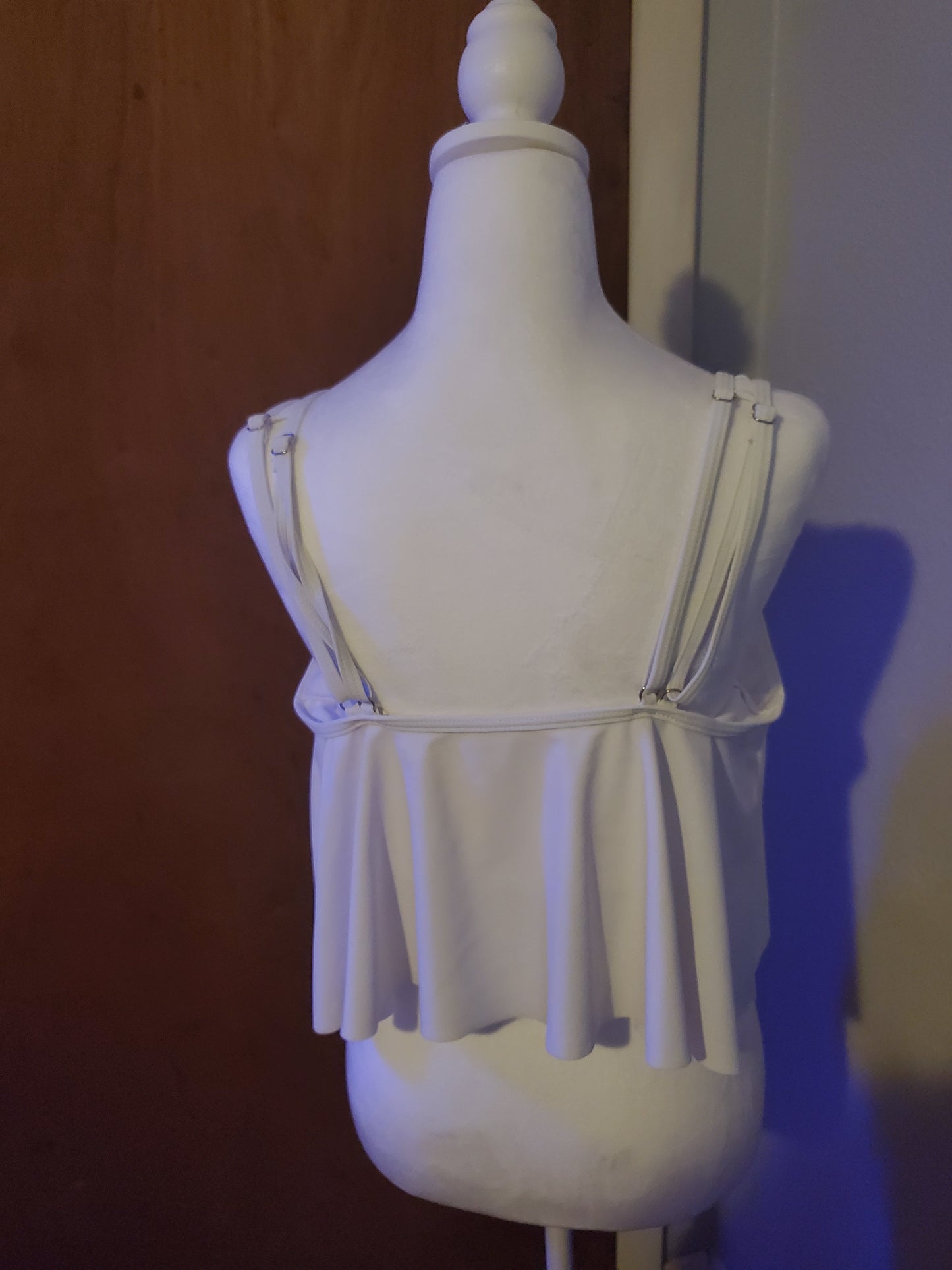 White Ruffle Bathing Suit Top 18J