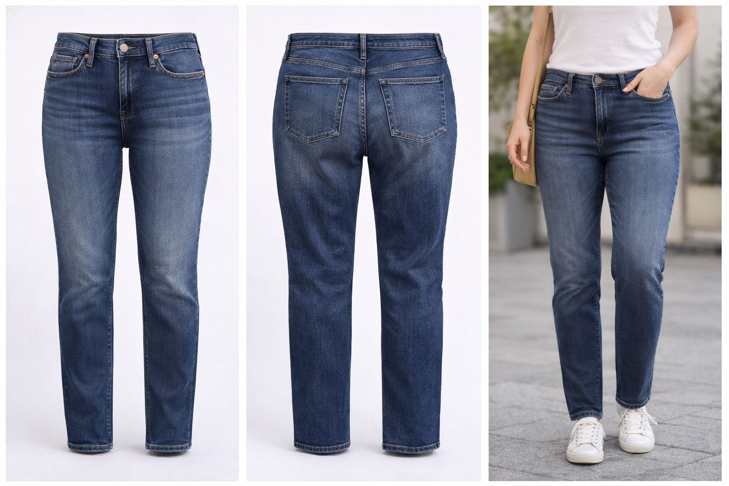 Gap Tapered Leg Jeans Size 14 Regular 32" Waist - Faded Dark Wash 17E