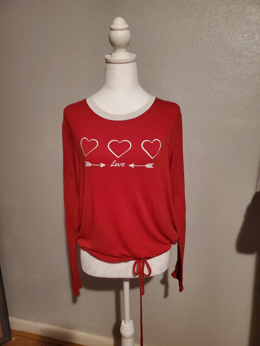 Red Love Tie String Sweater 4D
