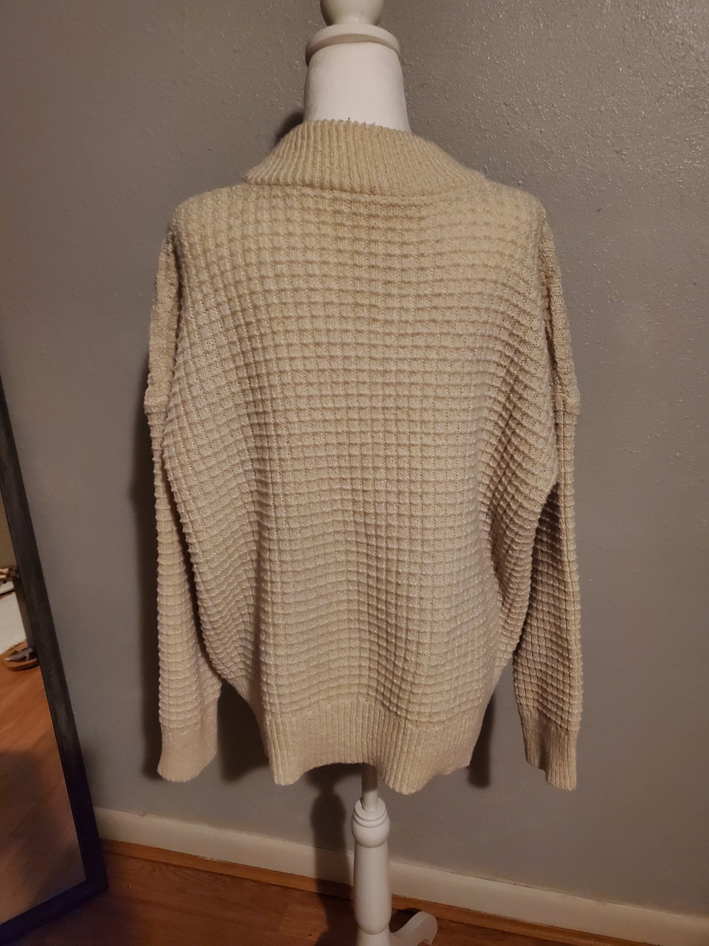 Beige Waffle Sweater 6D