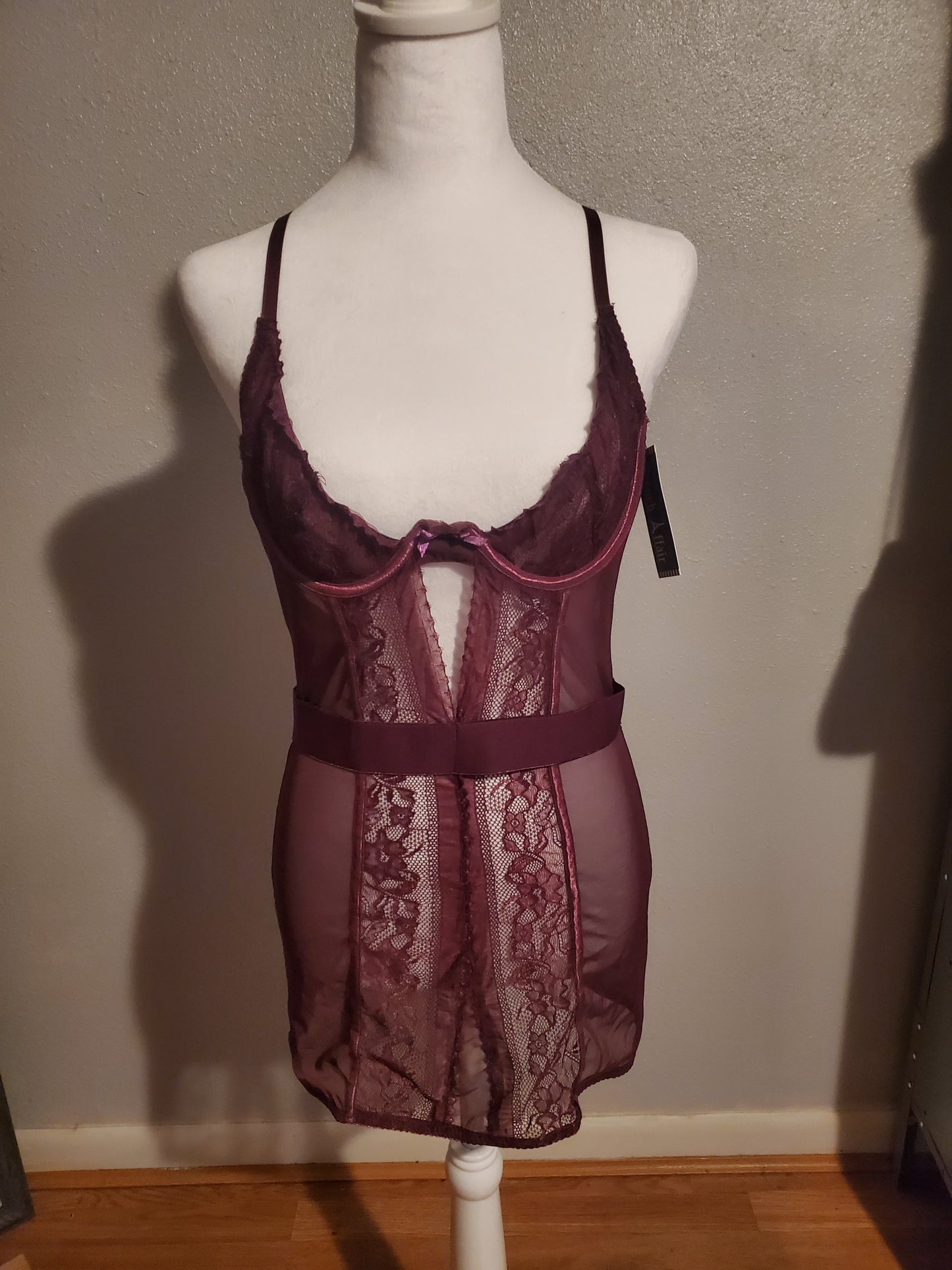 Maroon One Piece Lingerie 2I