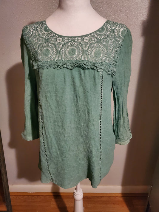 Green Cotton Blouse 8B