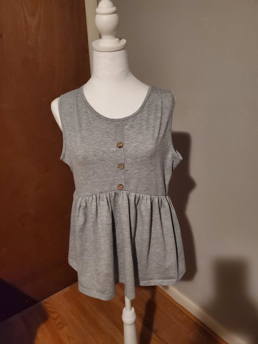 Grey Button T-Shirt 24A
