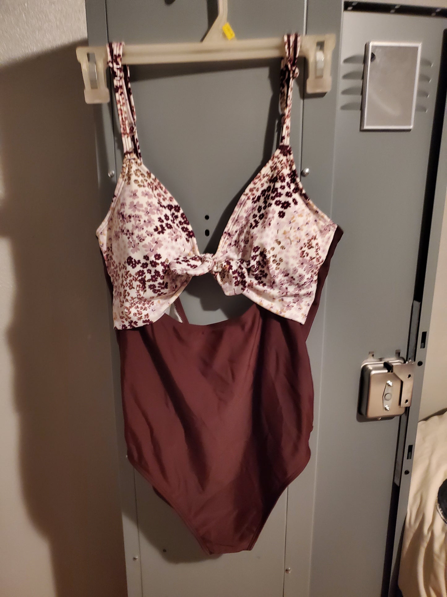 Adore Me Burgundy Flowered One Piece Bathing Suit 14J