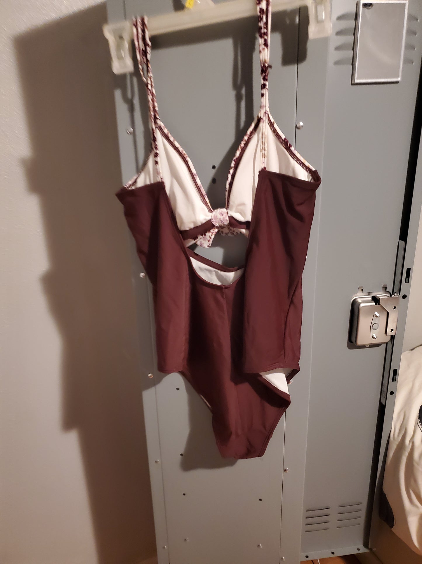 Adore Me Burgundy Flowered One Piece Bathing Suit 14J