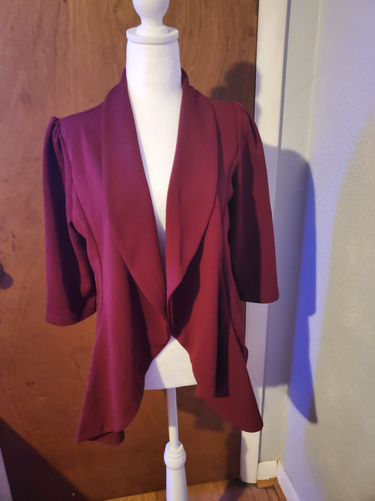Burgundy Ruffle Jacket 17F