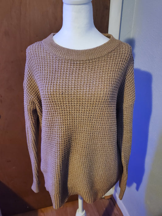 Tan Waffle Sweater 14F