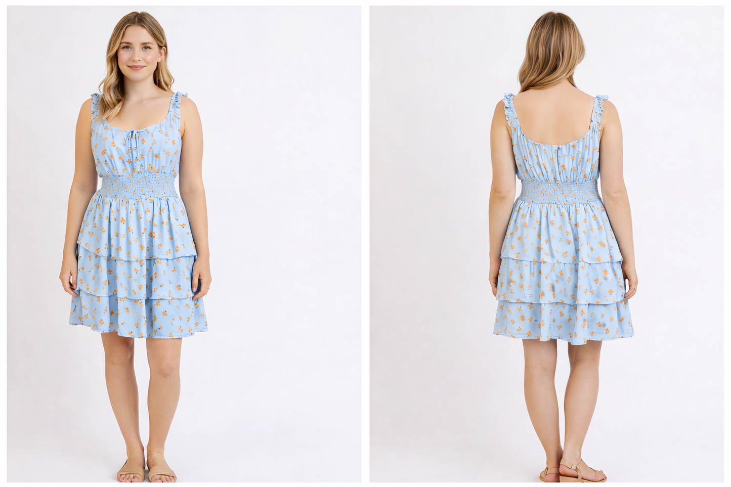 No Boundaries Light Blue Flowered Jumpsuit - Size L (12-14) - Never Worn