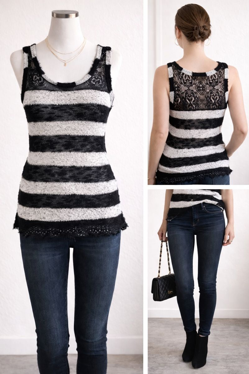 Black/White Tank Sweater 9D